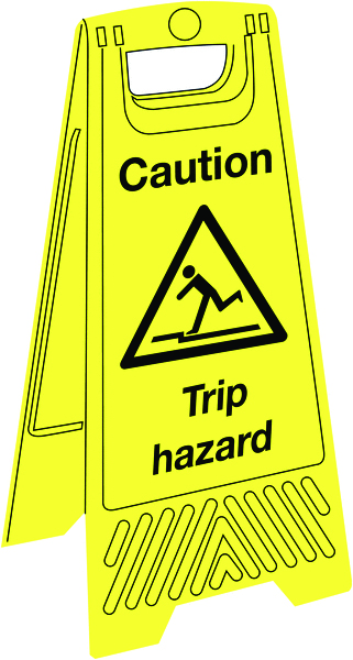 Caution Trip Hazard SiteForce® A-Frame Safety Temporary Floor Stand Sign - 600x300mm