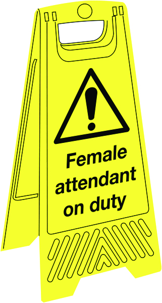 Female Attendant On Duty SiteForce® A-Frame Safety Temporary Floor Stand Sign - 600x300mm