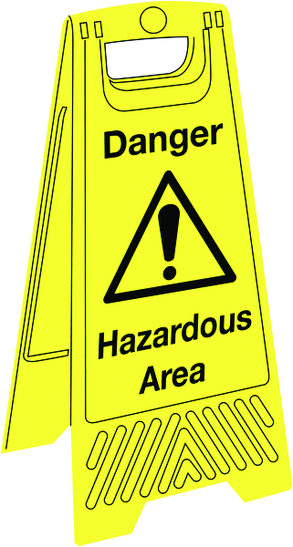 Danger Hazardous Area SiteForce® A-Frame Safety Temporary Floor Stand Sign - 600x300mm
