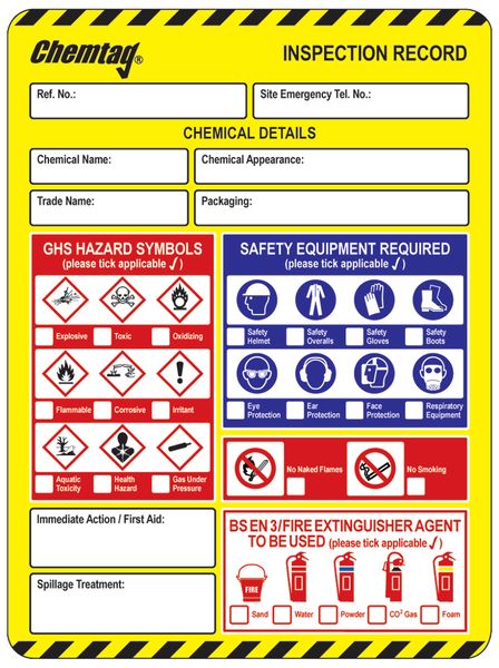 Scafftag Chemtag Inserts Pack of 10