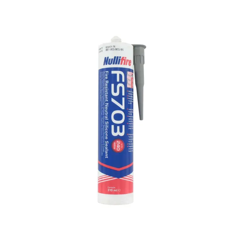 Grey NullFire FS703 Fire Resistant Silicone Sealant - 310ml Tube