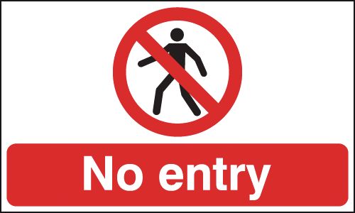 450x600mm No Entry Road Stanchion Sign