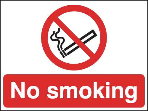 450x600mm No Smoking Road Stanchion Sign