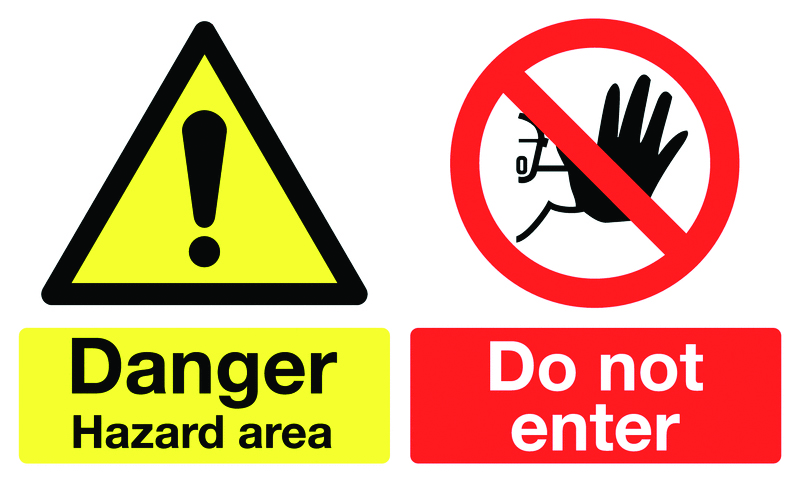 450x600mm Danger Hazard Area Do Not Enter Road Stanchion Sign