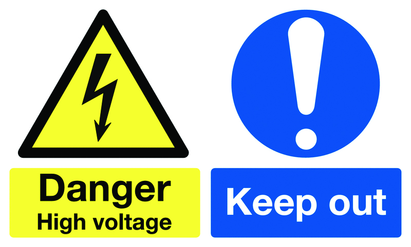 150x300mm Danger High Voltage - Rigid