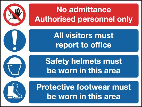 600x800mm No Admittance Authorised Site Safety Board