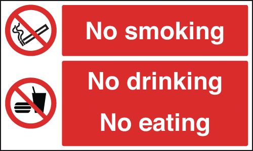150x300mm No Smoking No Drinking No Eating - Rigid
