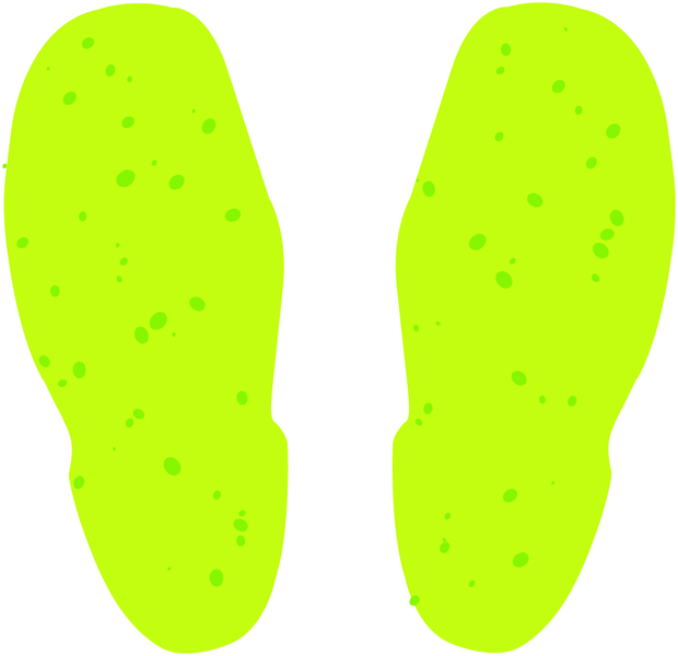 10 sheets of Photoluminescent Footprints