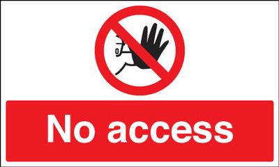 450x600mm No Access Road Stanchion Sign
