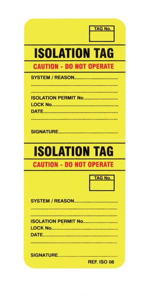 Scafftag Isotag Isolation Tag Pack of 10