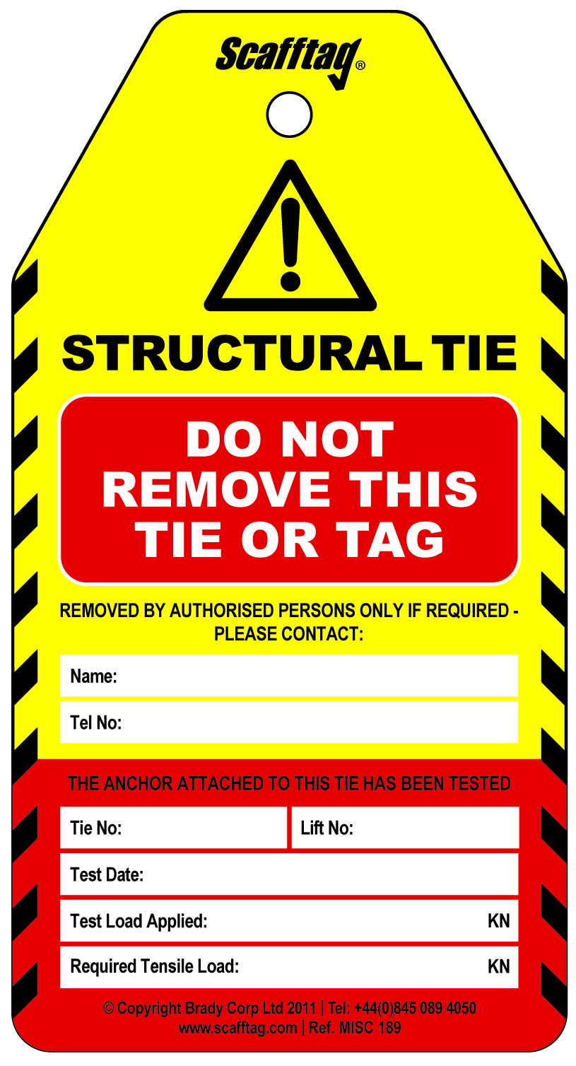 Scafftag Tietag Test Tag Pack of 50