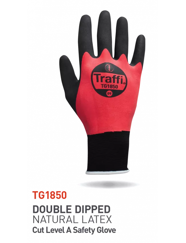 Size 10 TG1850-10 RED Cut A Water-Resistant Latex Full Dip Glove