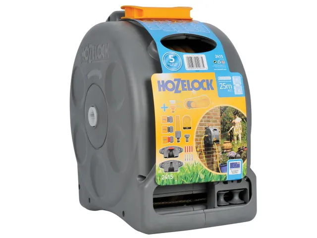 Hozelock 2in1 Complete Enclosed Reel & 25m Hose (Wall Mountable)