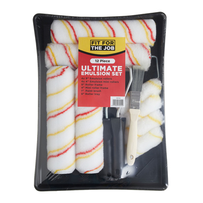 12 pc Ultimate Emulsion Roller & Paint Brush Set